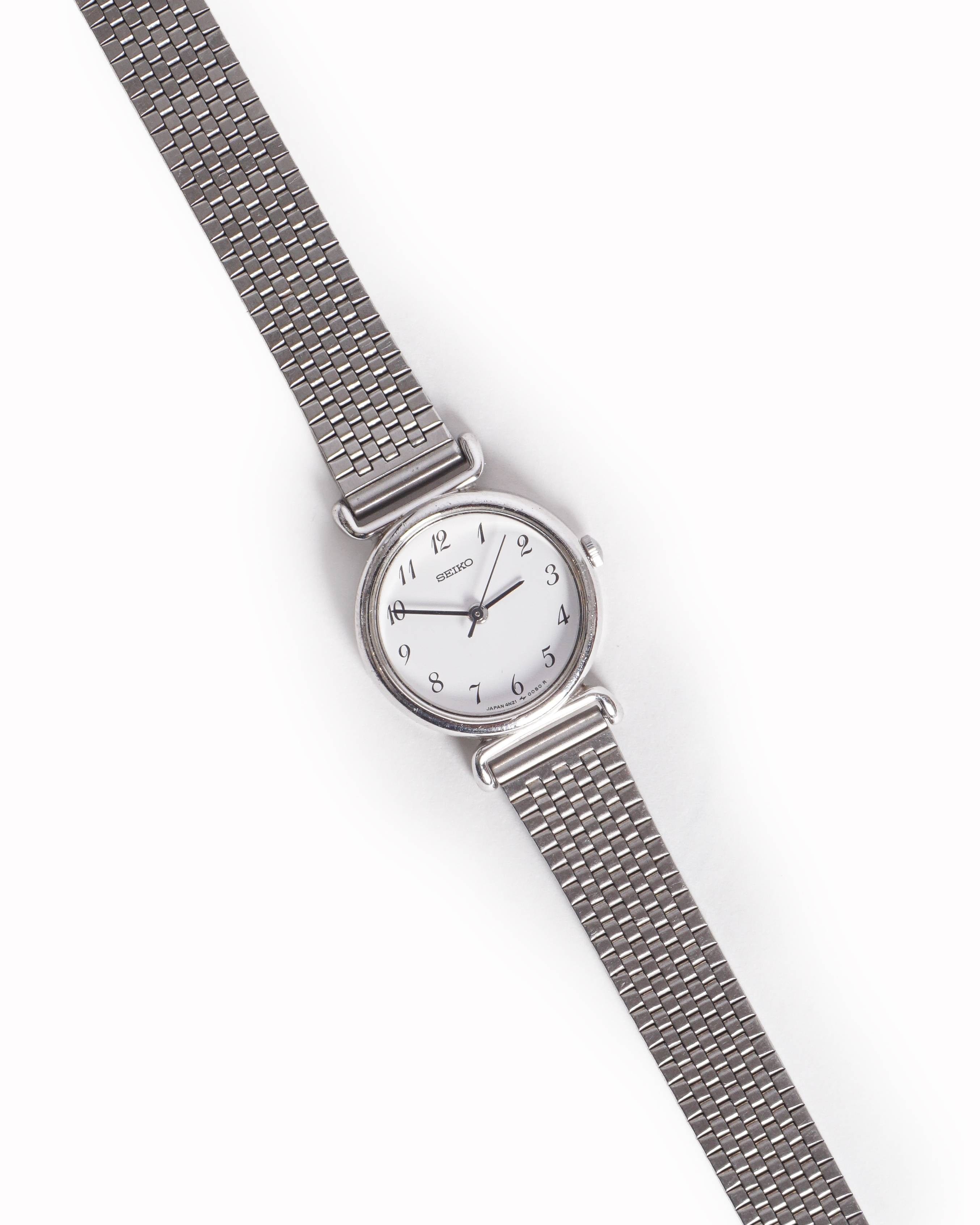 Seiko Vintage Seiko Silver - Tone Mesh Bracelet Watch