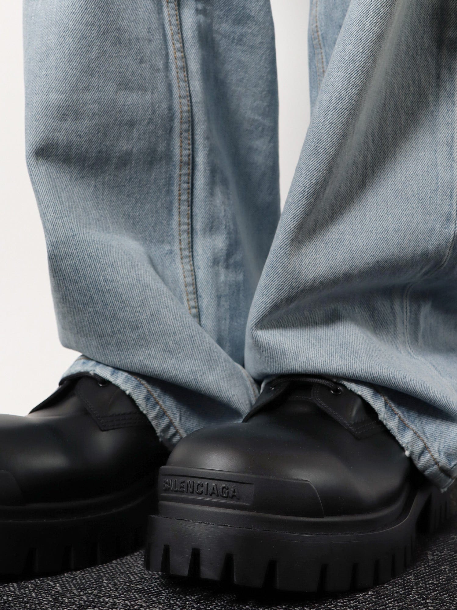 Balenciaga Leather boots with maxi rubber sole
