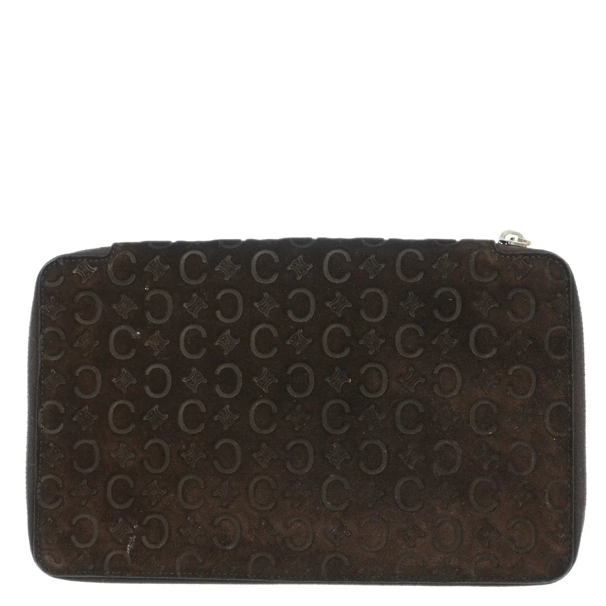Celine Brown Suede Macadam Pouch Wallet