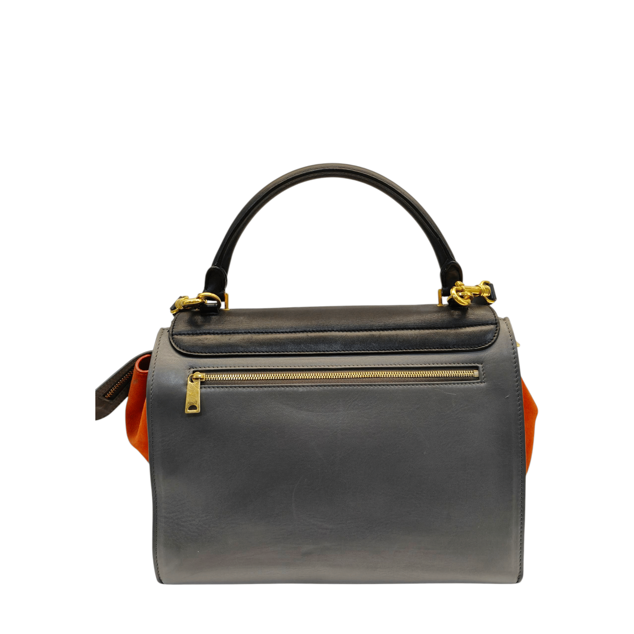 Celine Tri Colour Leather and Saude Medium Trapeza Bag