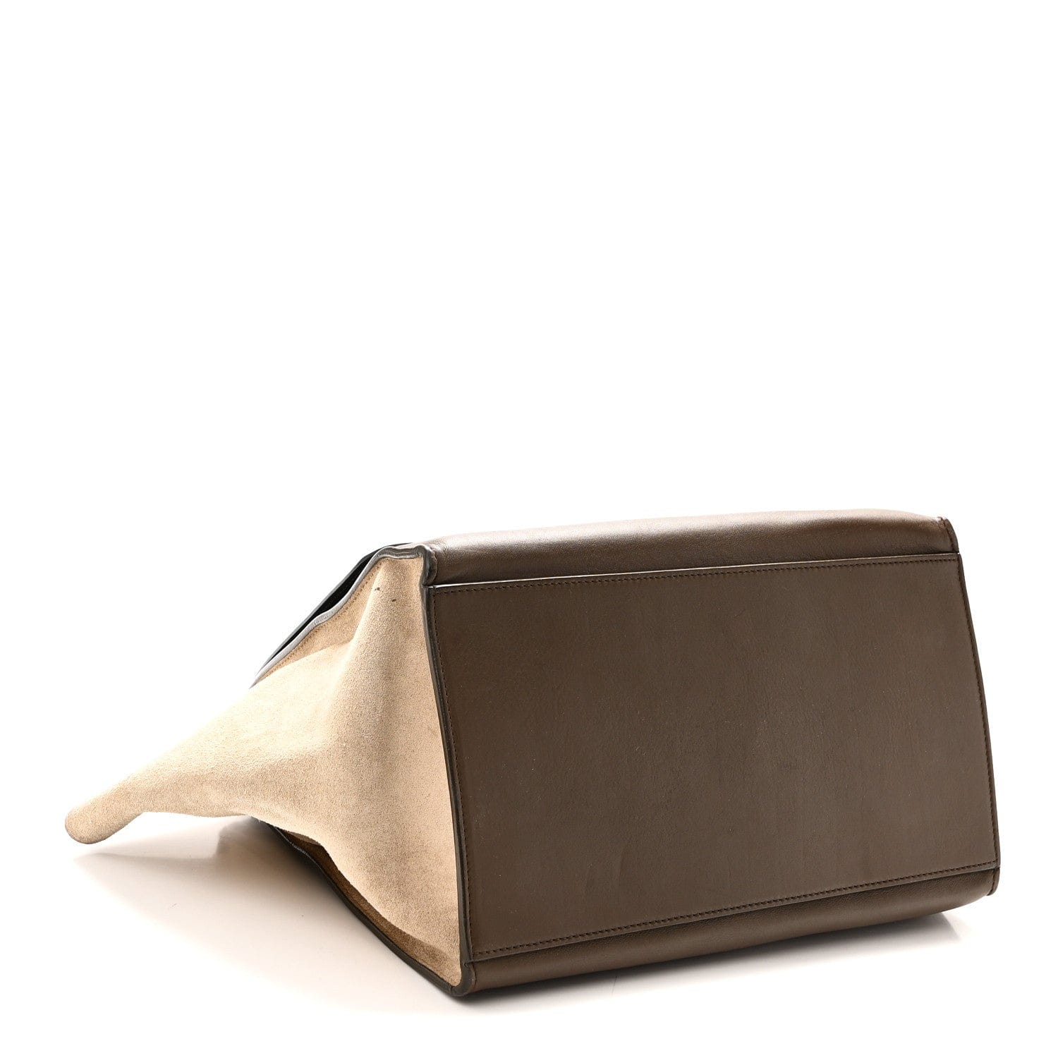 Celine Smooth Calfskin Suede Medium Tri - Color Trapeze Olive
