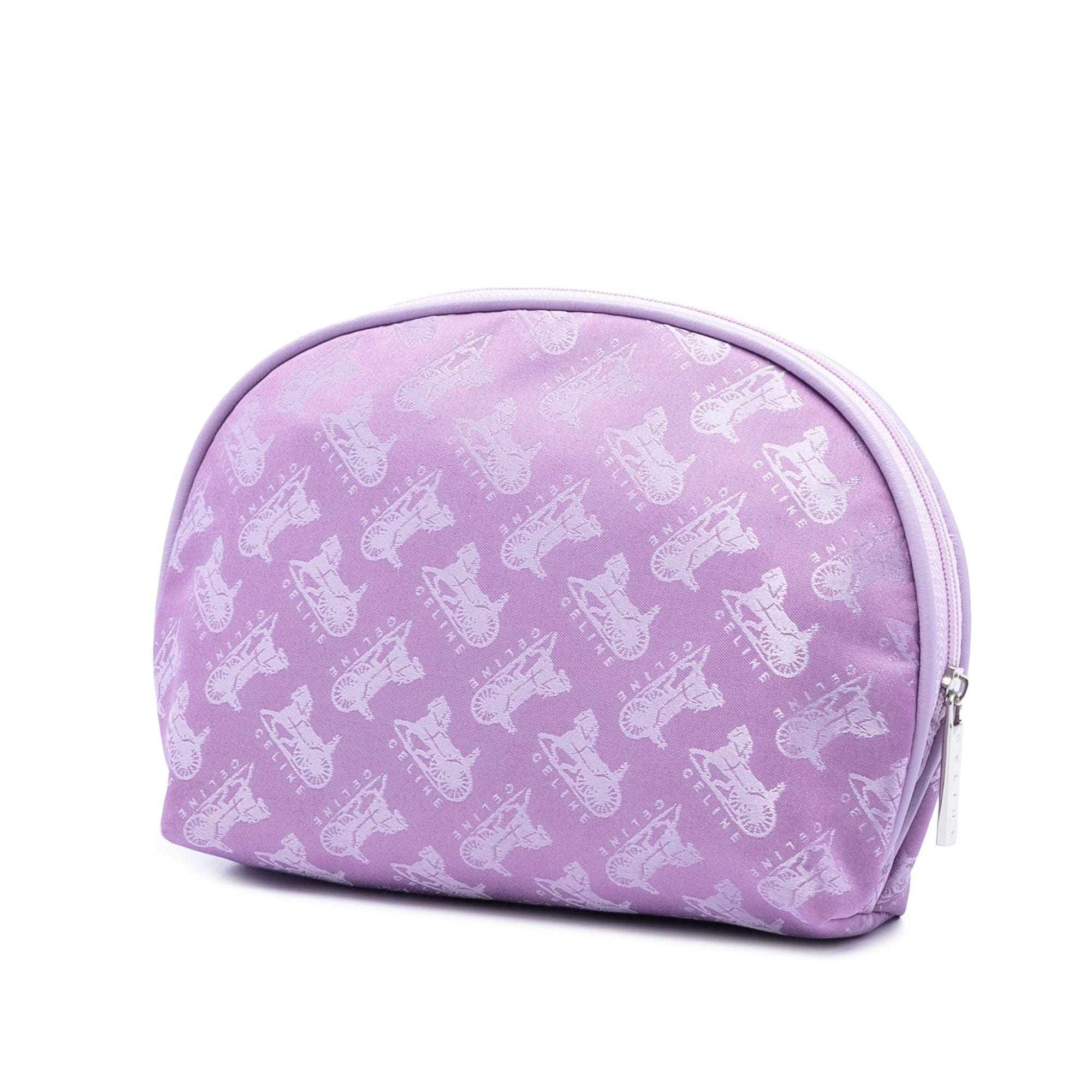 Celine Carriage Print Canvas Cosmetic Pouch
