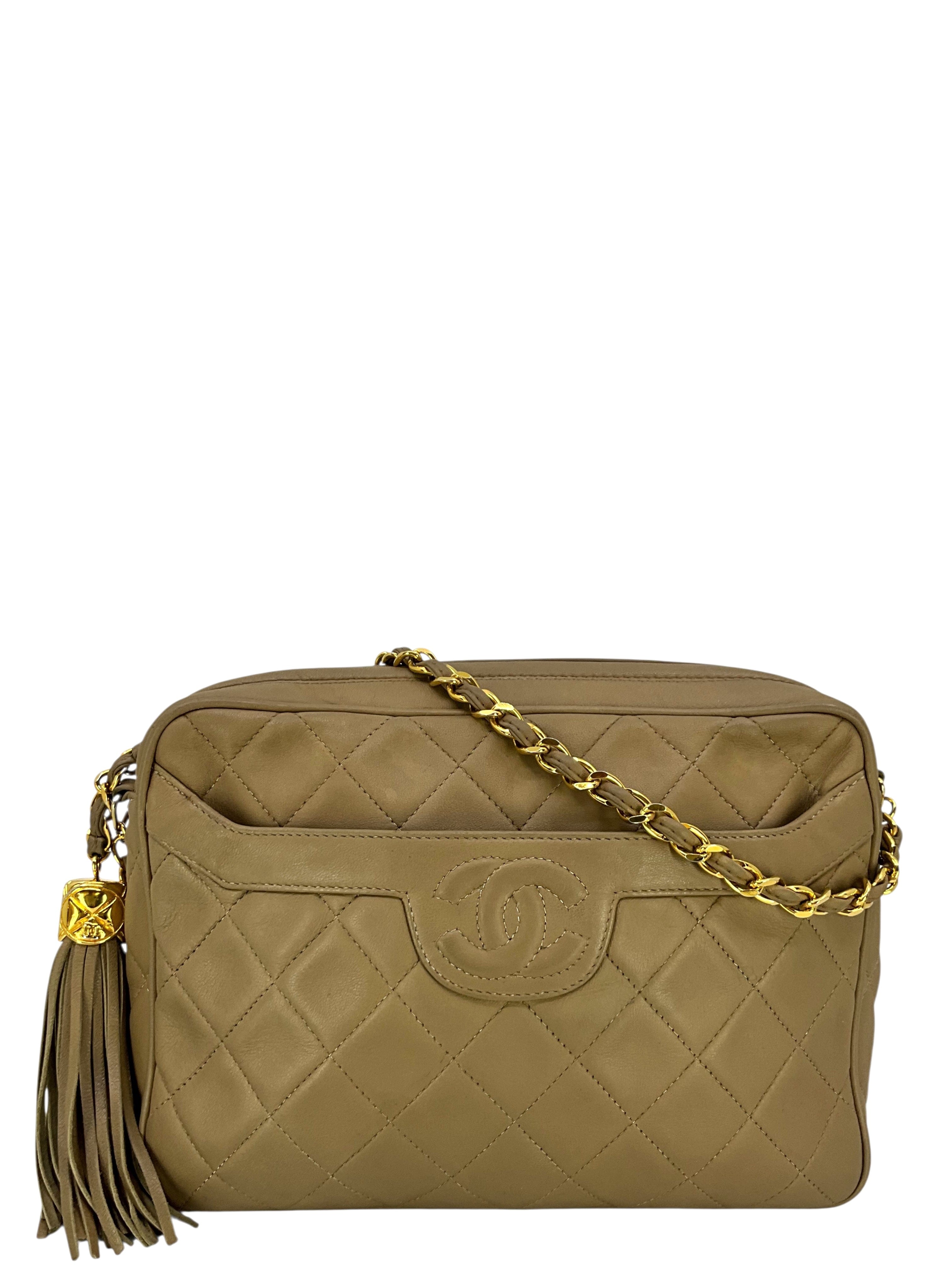 Chanel Vintage Front Pocket Quilted Lambskin Camera Bag