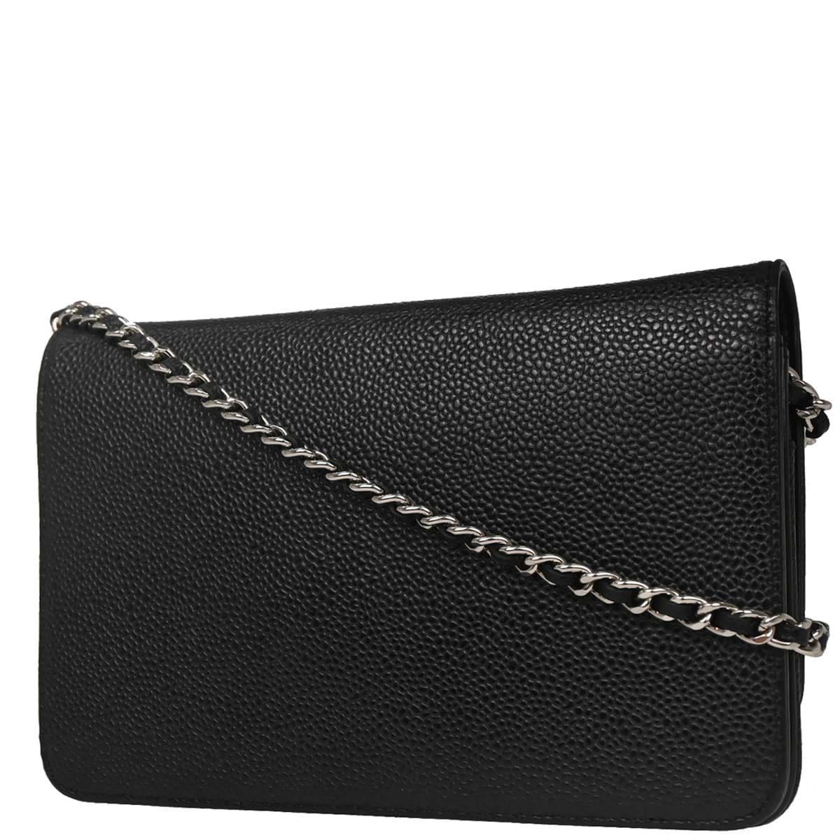 Chanel 2012 Black Caviar Timeless WOC Wallet on Chain Shoulder Bag