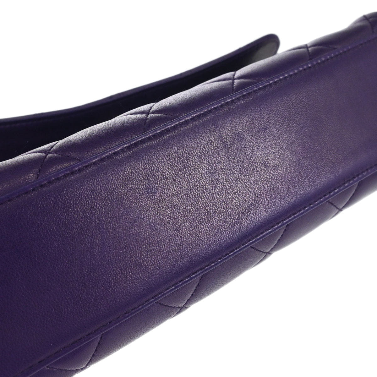 Chanel 1991 - 1994 Purple Lambskin Straight Flap Shoulder Bag