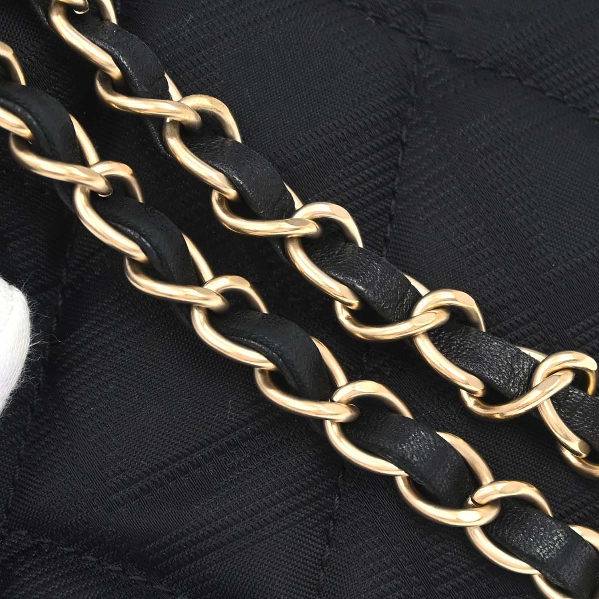Chanel 2005 - 2006 Black Jacquard Nylon Travel Line Shoulder Bag