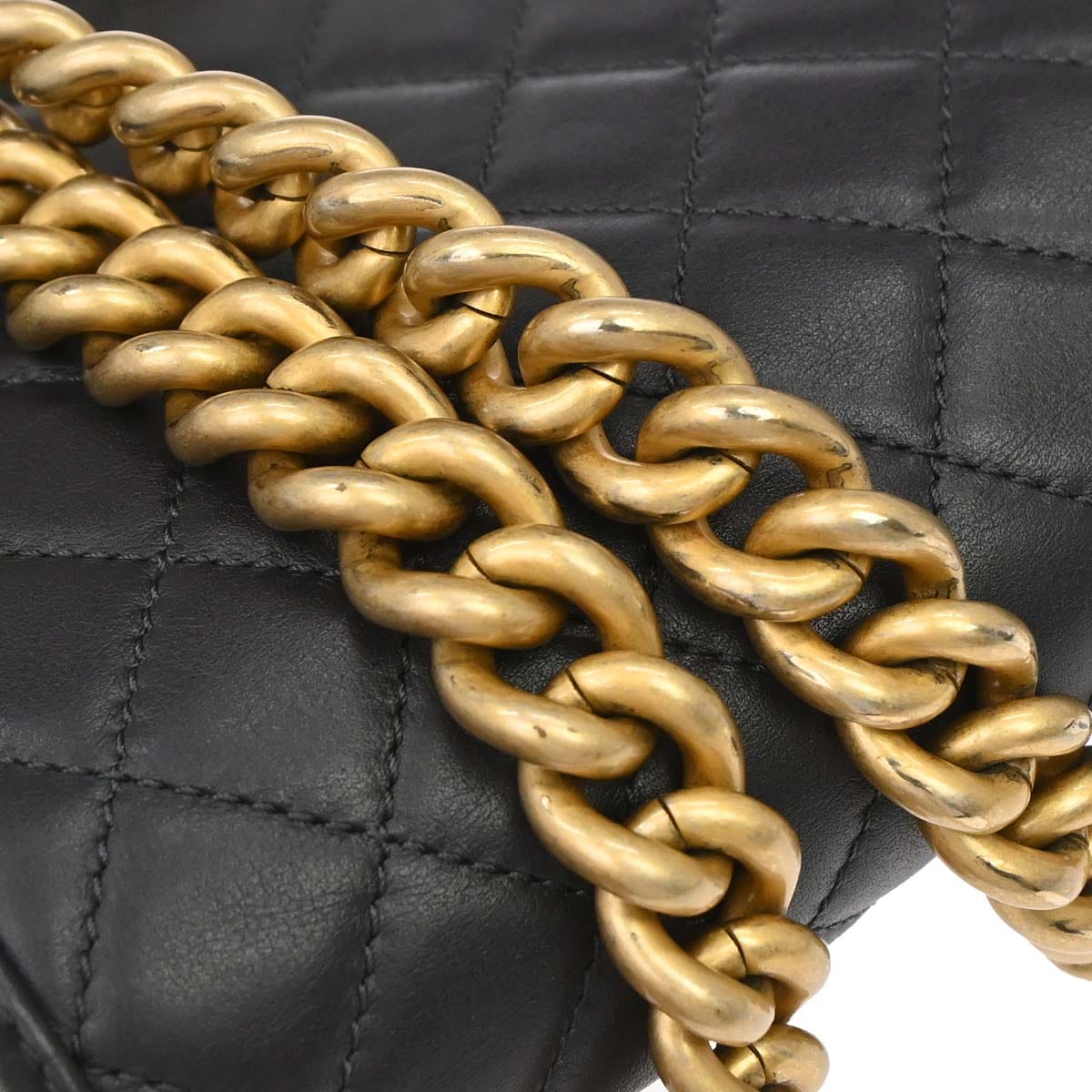 Chanel Boy Chanel 2019 Dark Gray Lambskin Medium Chain Shoulder Bag