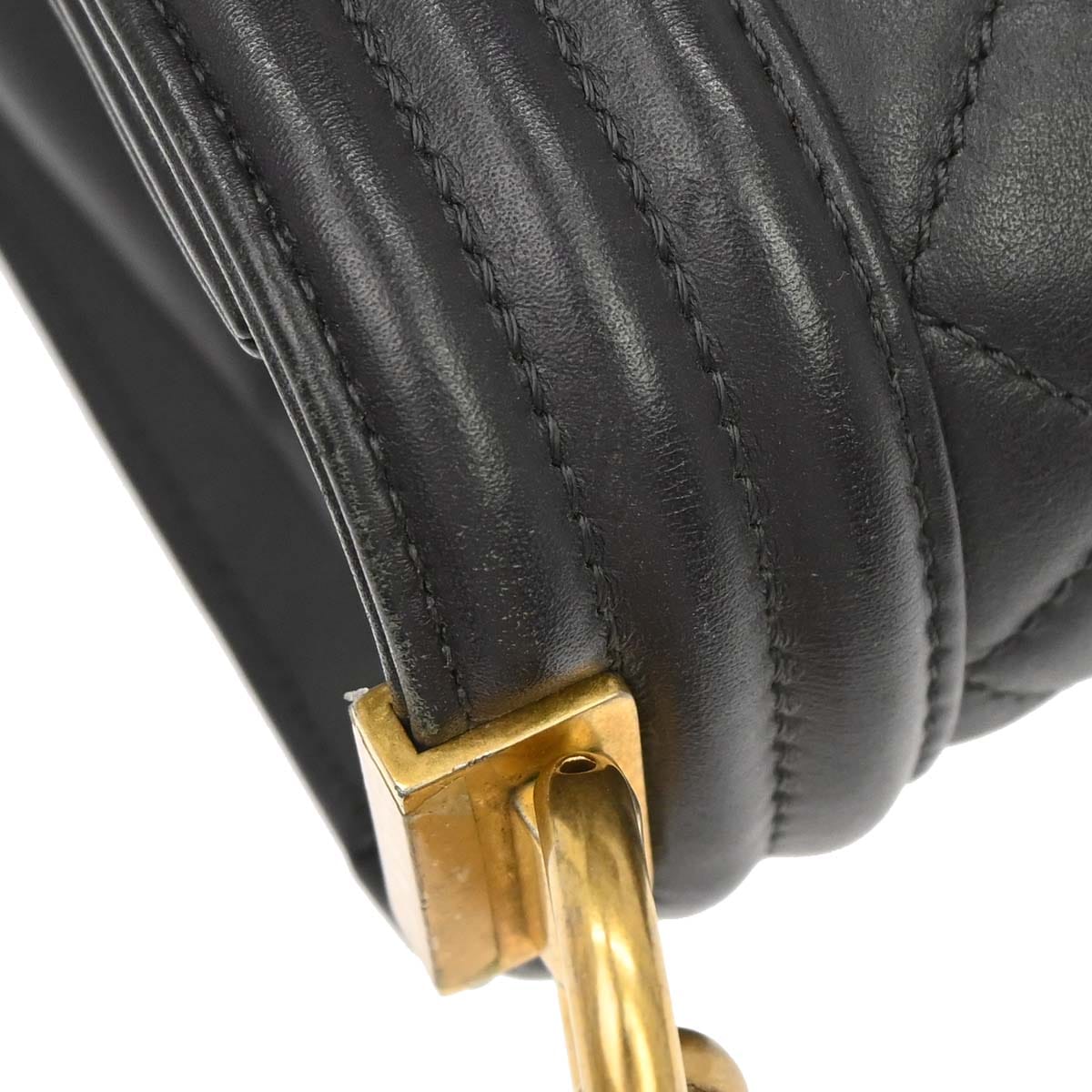 Chanel Boy Chanel 2019 Dark Gray Lambskin Medium Chain Shoulder Bag