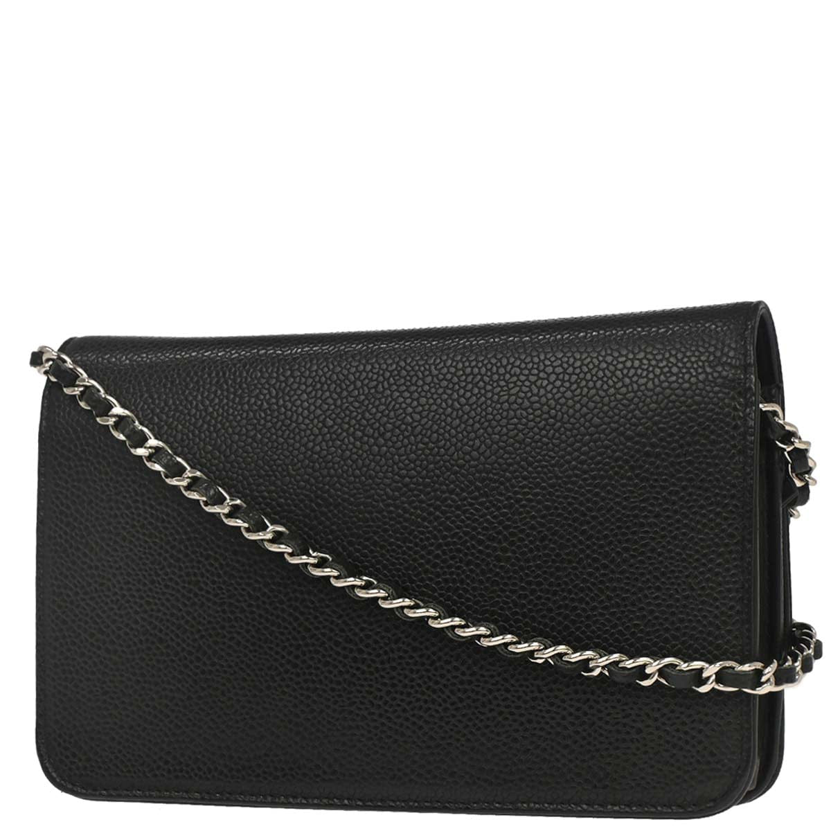 Chanel 2013 - 2014 Black Caviar Skin Timeless WOC Wallet on Chain Shoulder Bag