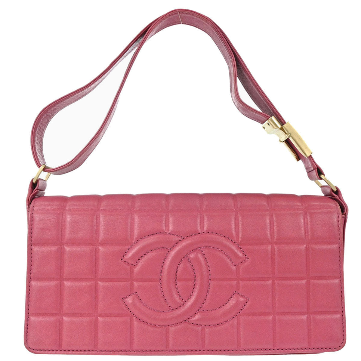 Chanel 2003 - 2004 Pink Lambskin Choco Bar Shoulder Bag