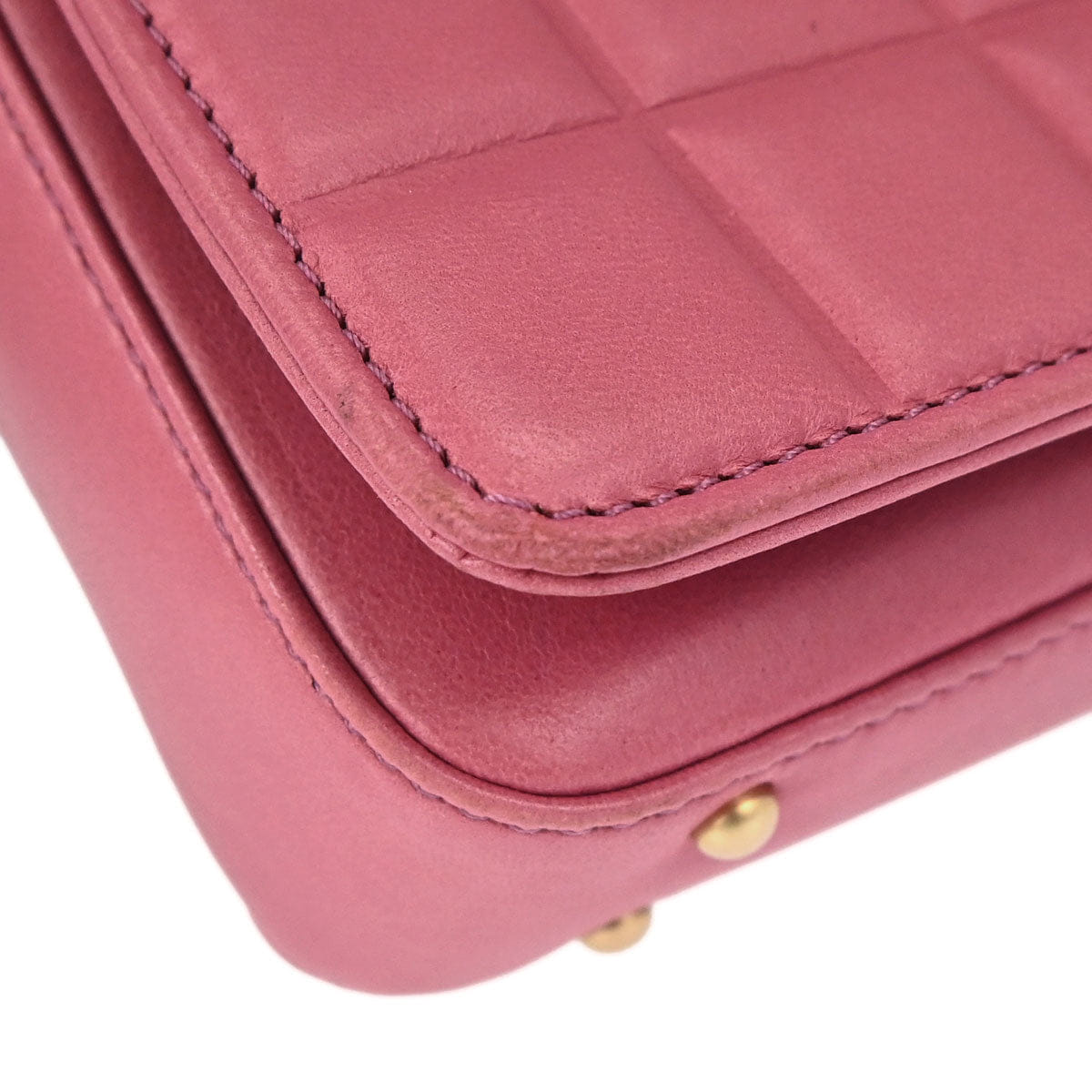 Chanel 2003 - 2004 Pink Lambskin Choco Bar Shoulder Bag