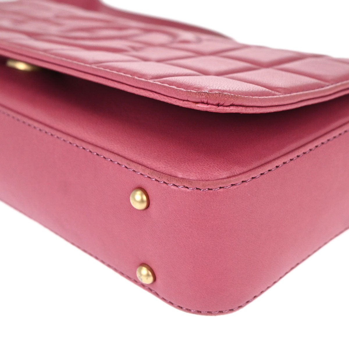 Chanel 2003 - 2004 Pink Lambskin Choco Bar Shoulder Bag