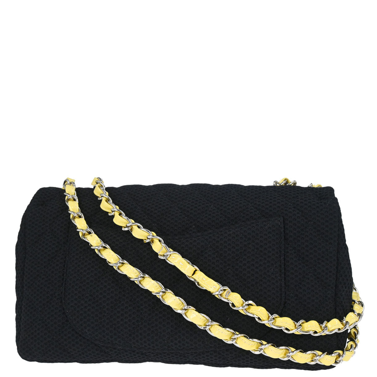 Chanel 2009 - 2010 Black Canvas Classic Single Flap Shoulder Bag