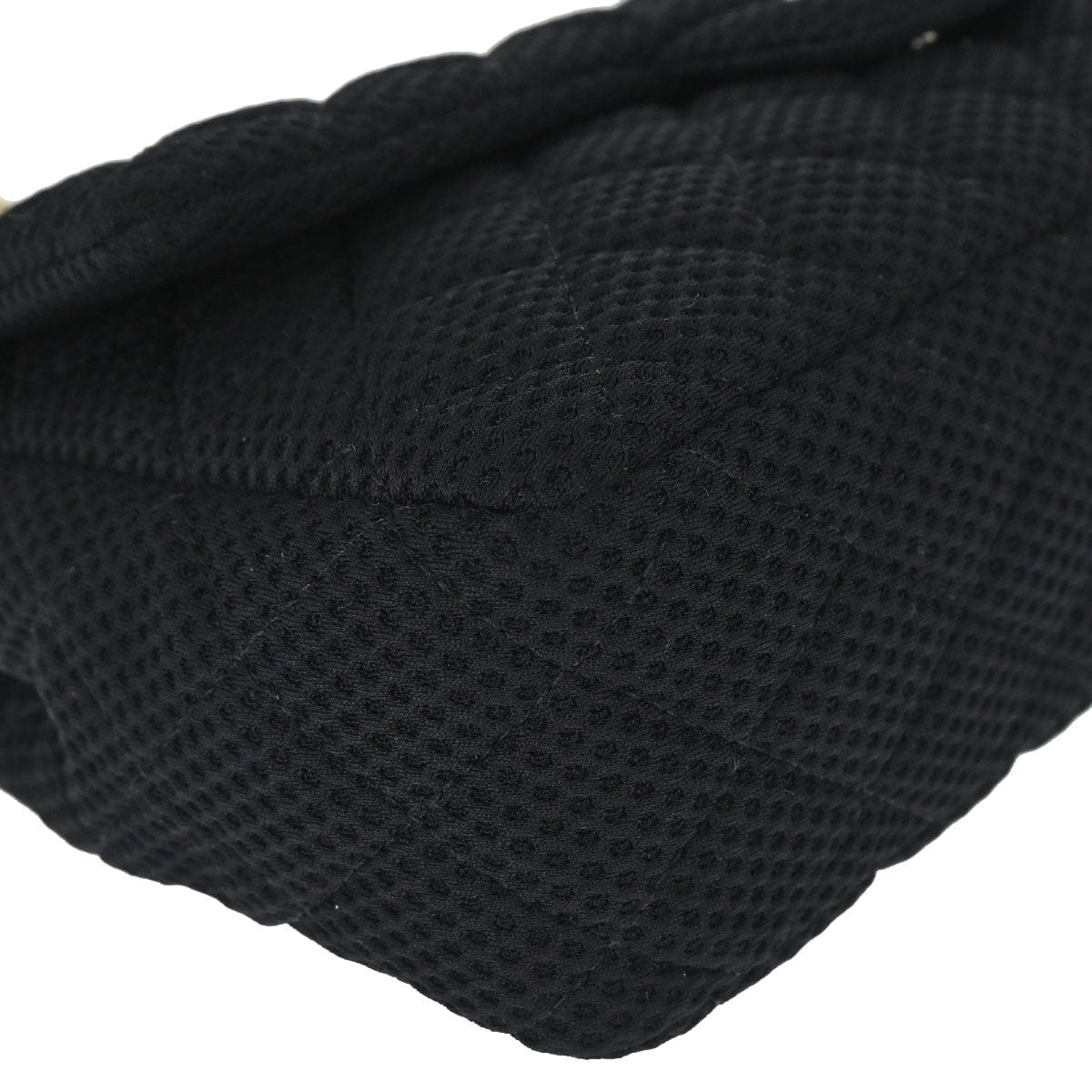 Chanel 2009 - 2010 Black Canvas Classic Single Flap Shoulder Bag