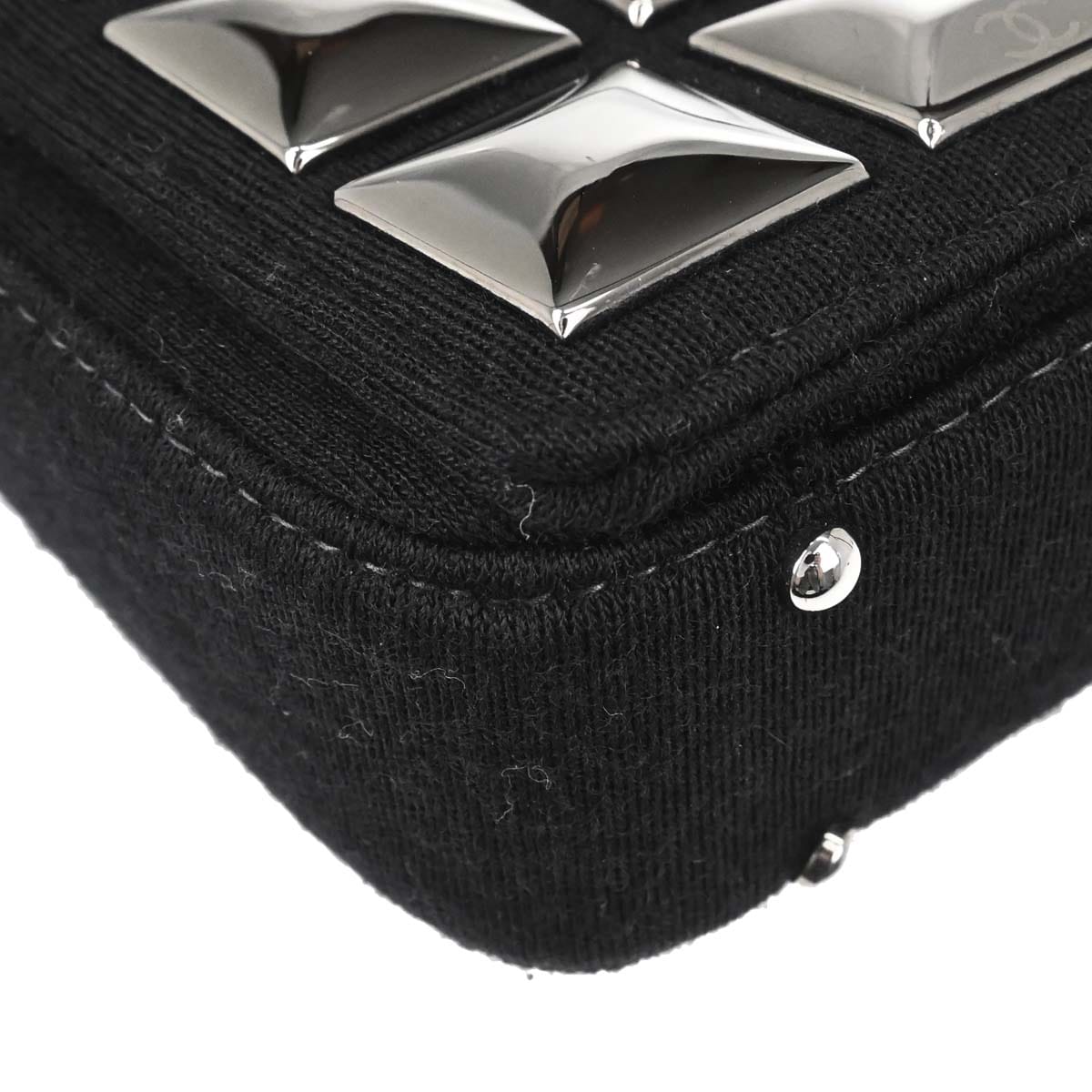Chanel 2003 - 2004 Black Cotton Ice Cube Shoulder Bag