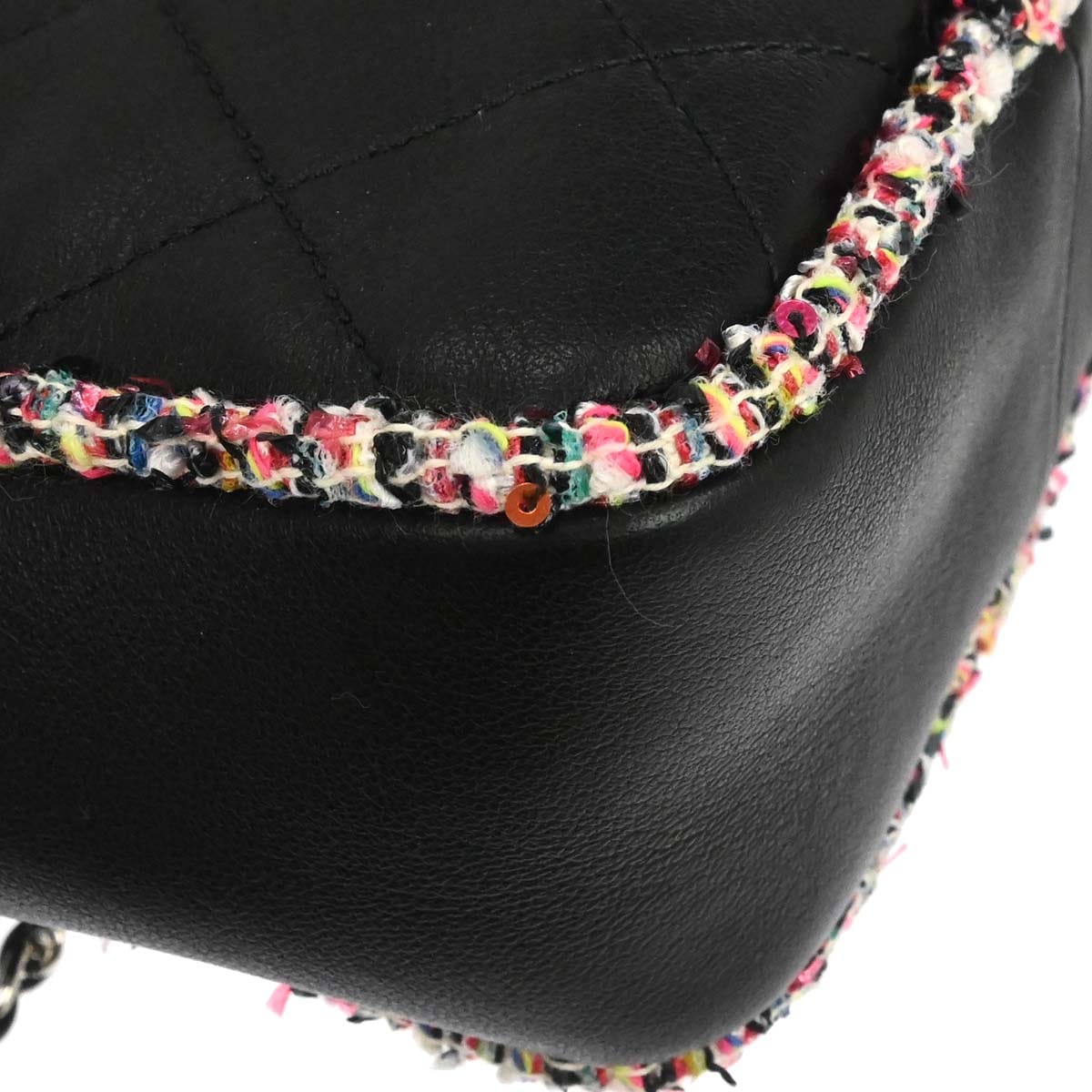 Chanel 2019 Black Tweed Lambskin Shoulder Bag