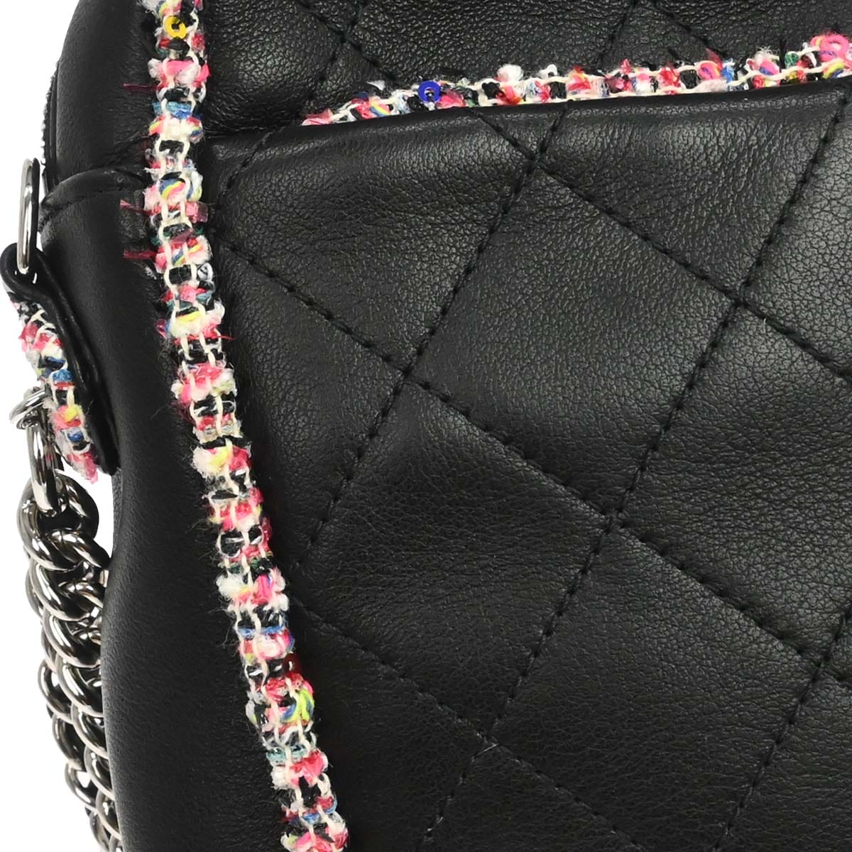 Chanel 2019 Black Tweed Lambskin Shoulder Bag