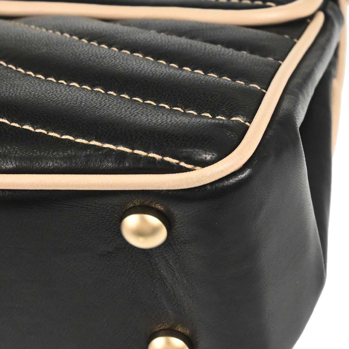 Chanel 2003 - 2004 Black Lambskin Chevron Single Flap Shoulder Bag