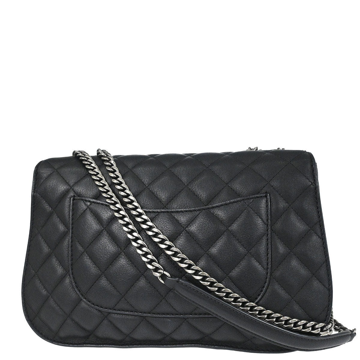 Chanel 2017 Black Calfskin Jumbo Double Flap Shoulder Bag