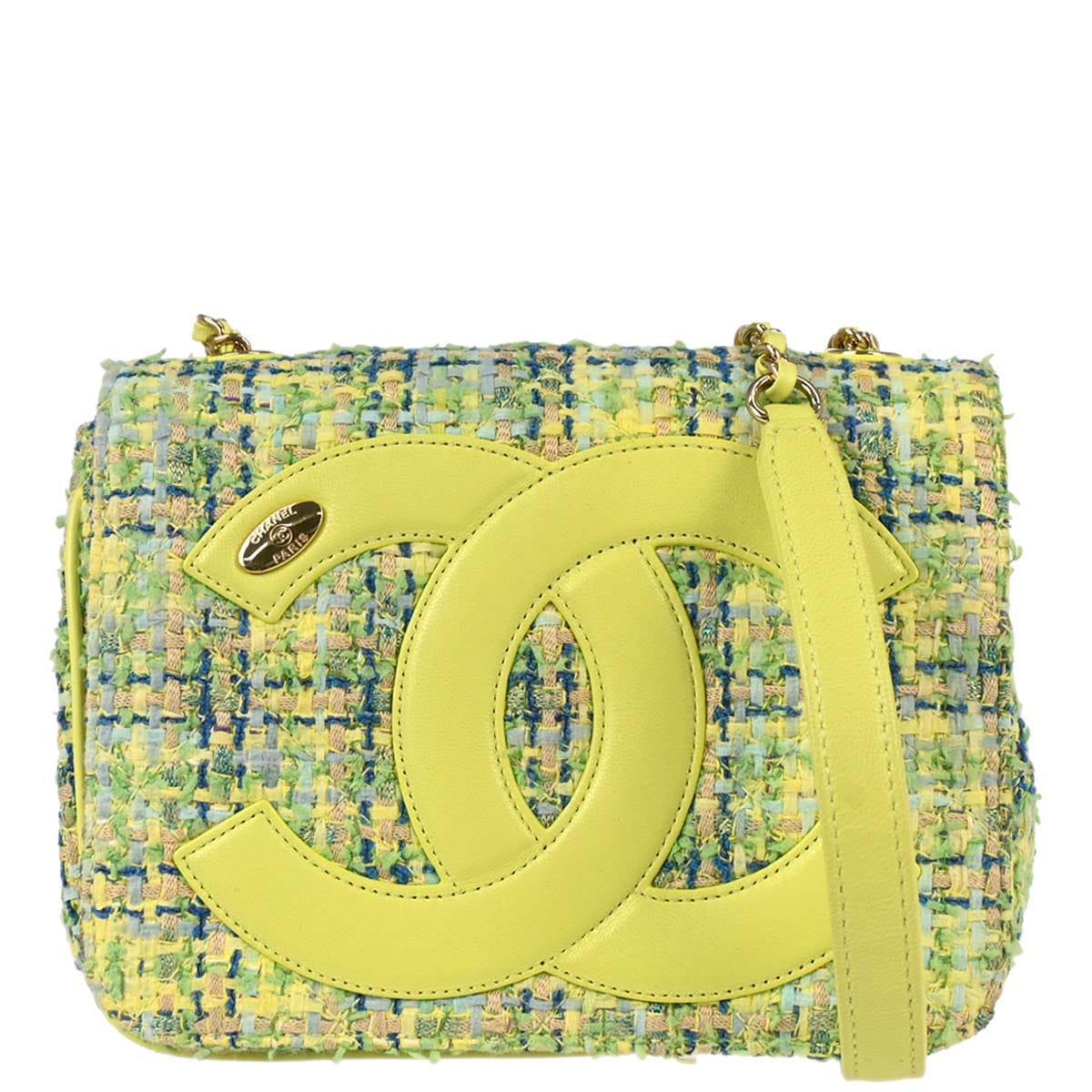 Chanel 2019 Green Tweed CC Mania Camera Bag Shoulder Bag