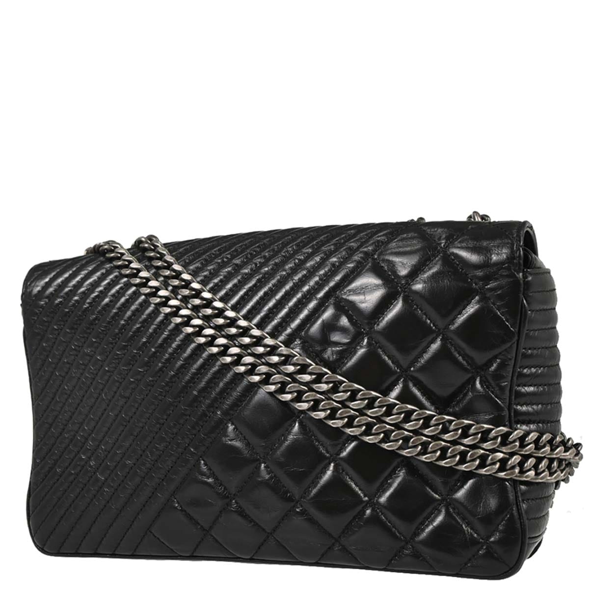 Chanel 2014 - 2015 Black Calfskin Coco Boy Flap Chain Shoulder Bag