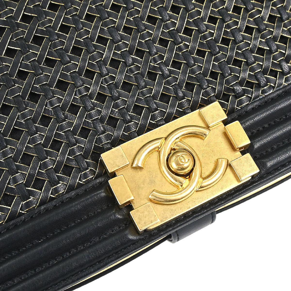 Chanel Boy Chanel 2014 Black Lambskin Large Shoulder Bag