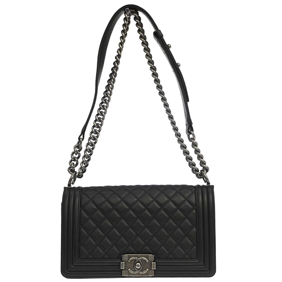Chanel Boy Chanel 2018 - 2019 Black Lambskin Medium Shoulder Bag