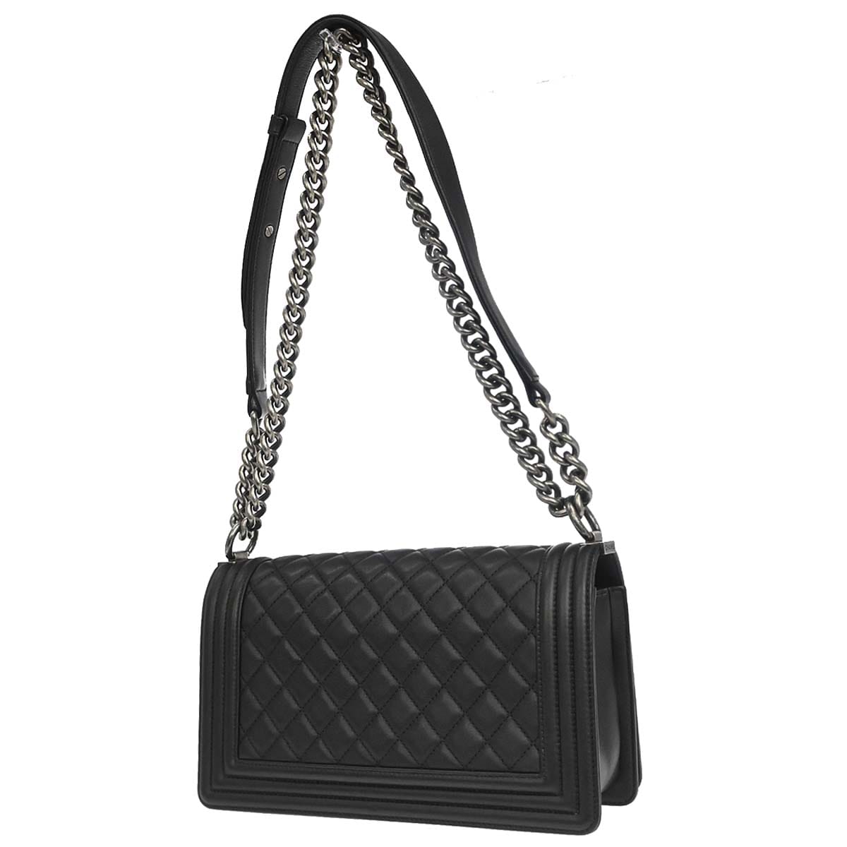Chanel Boy Chanel 2018 - 2019 Black Lambskin Medium Shoulder Bag