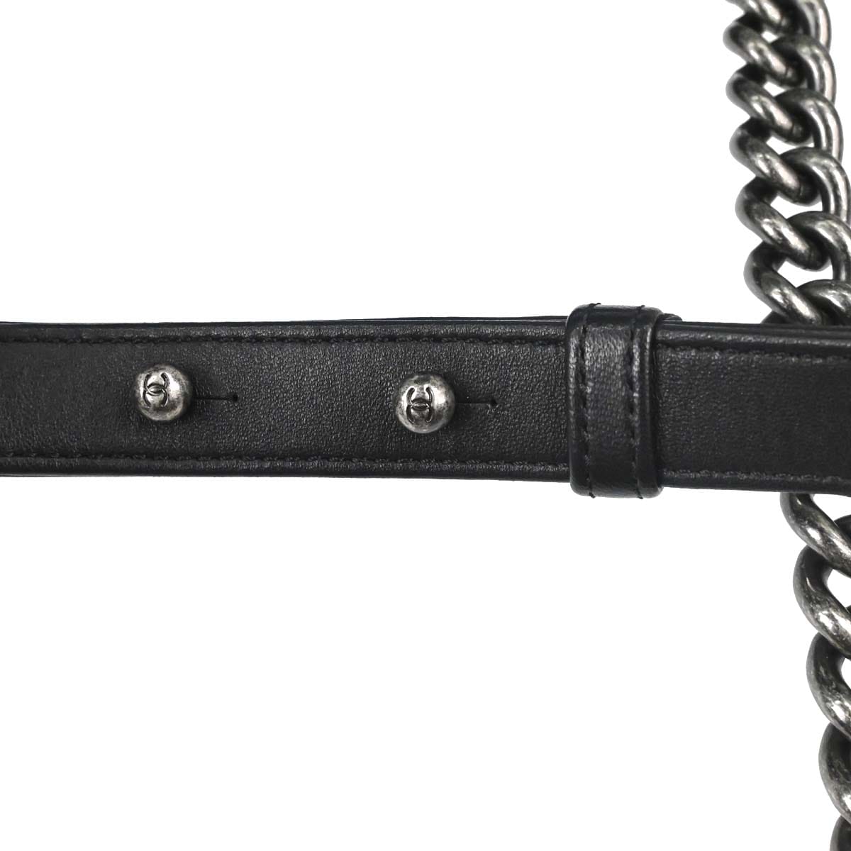 Chanel Boy Chanel 2017 Black Lambskin Chevron Medium Double Chain Shoulder Bag
