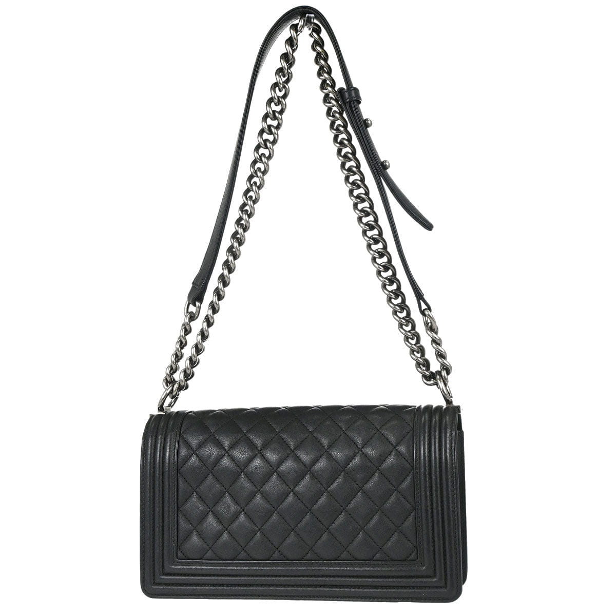Chanel Boy 2018 Chanel Black Lambskin Medium Chain Shoulder Bag