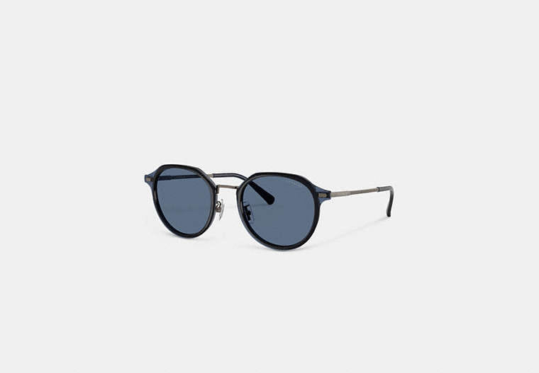 Coach Textured Metal Round Sunglasses