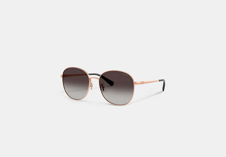 Coach C Hardware Metal Round Sunglasses