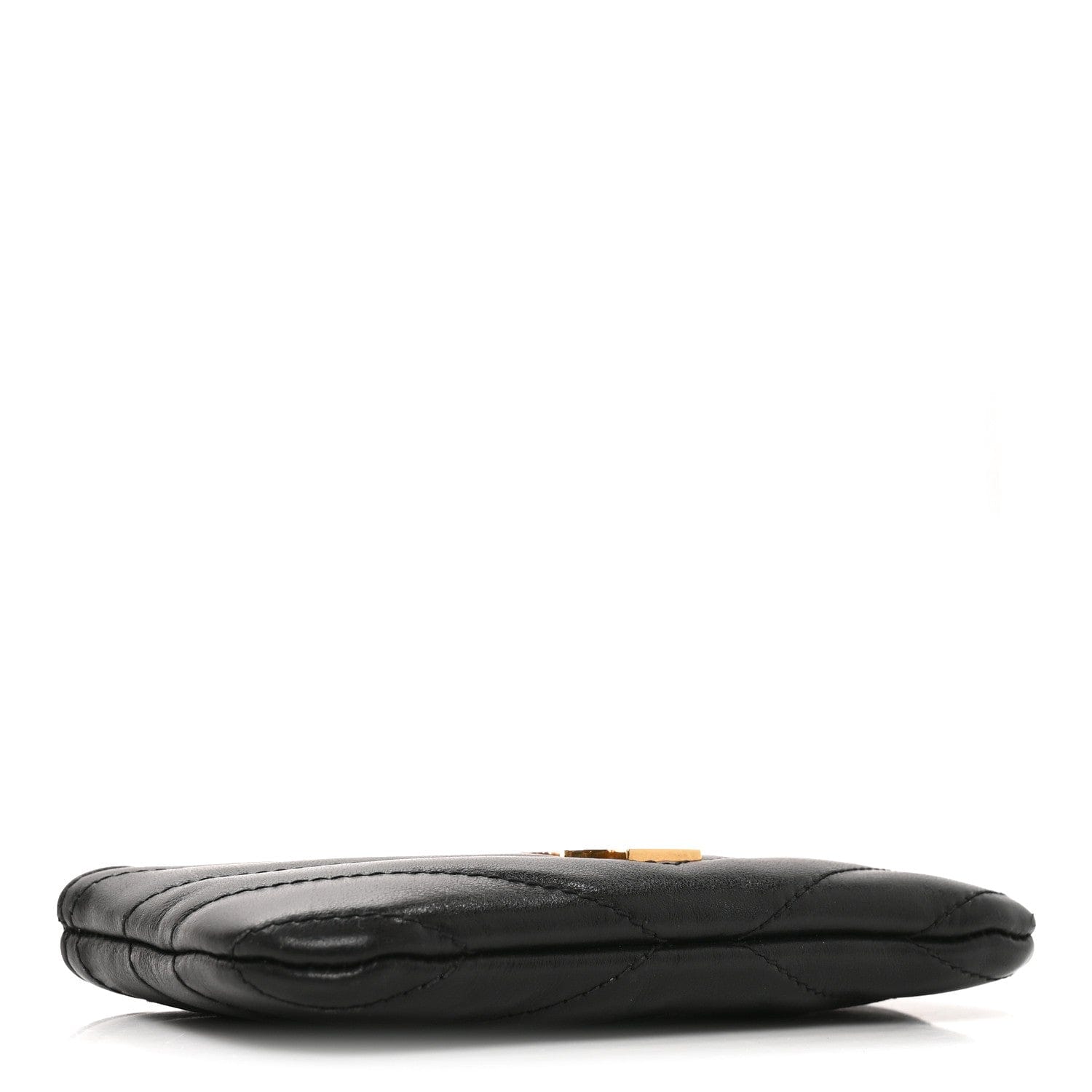 Saint Laurent Calfskin Matelasse Monogram Key Pouch Black