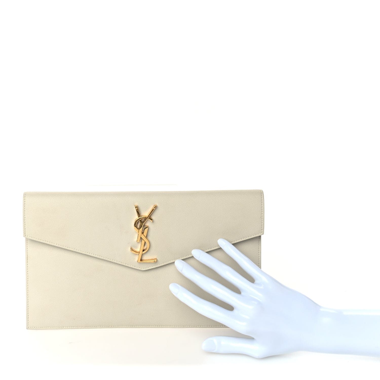 Saint Laurent Grain De Poudre Uptown Pouch Crema Soft
