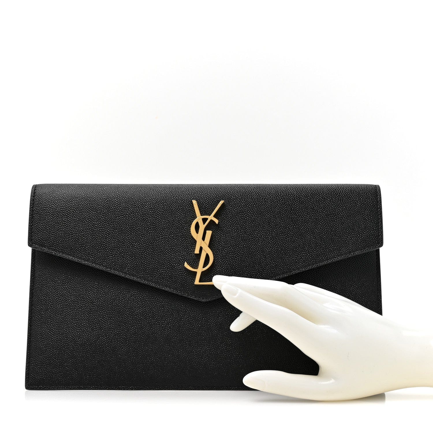Saint Laurent Grain De Poudre Uptown Pouch Black