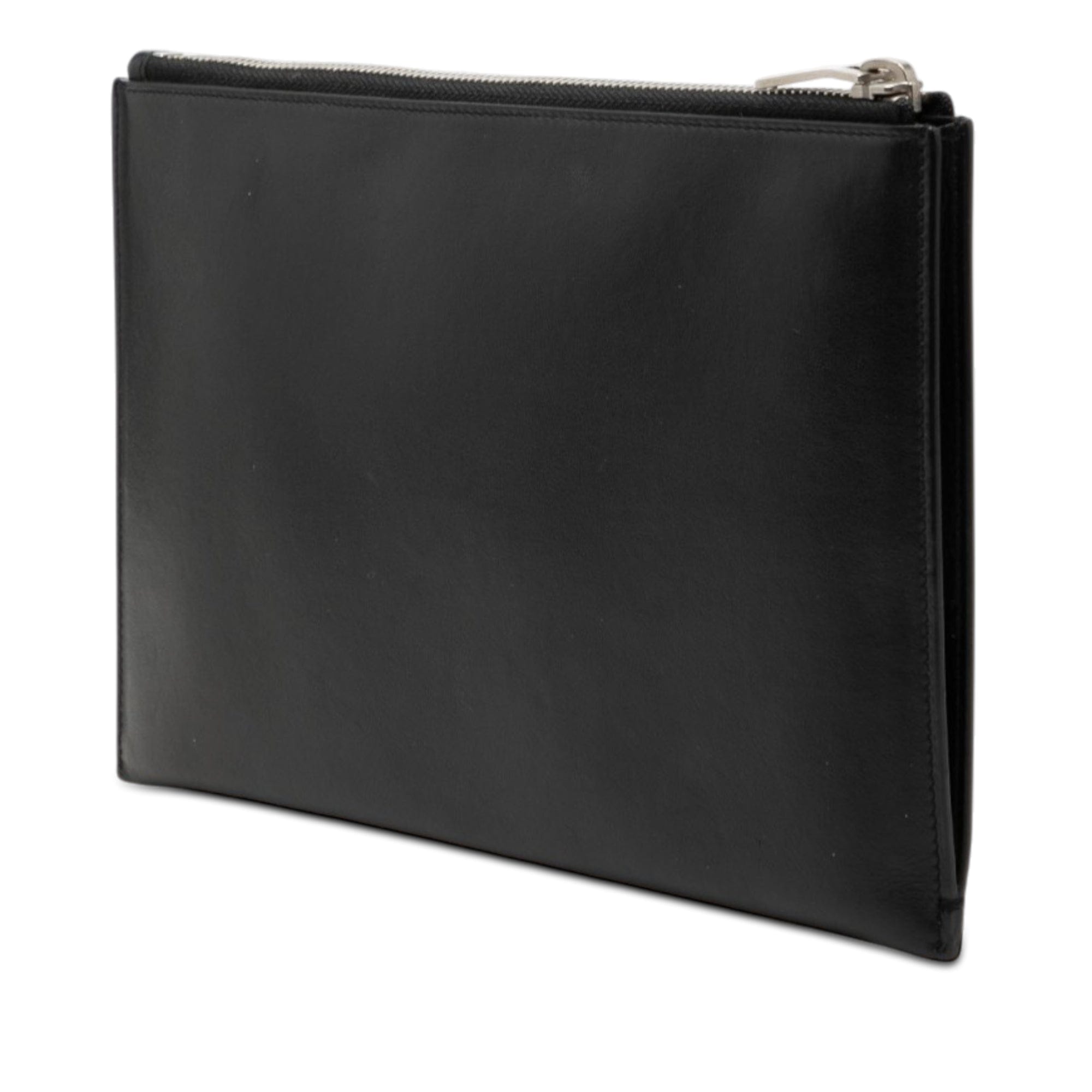 Saint Laurent Leather Multi Patch Zip Pouch