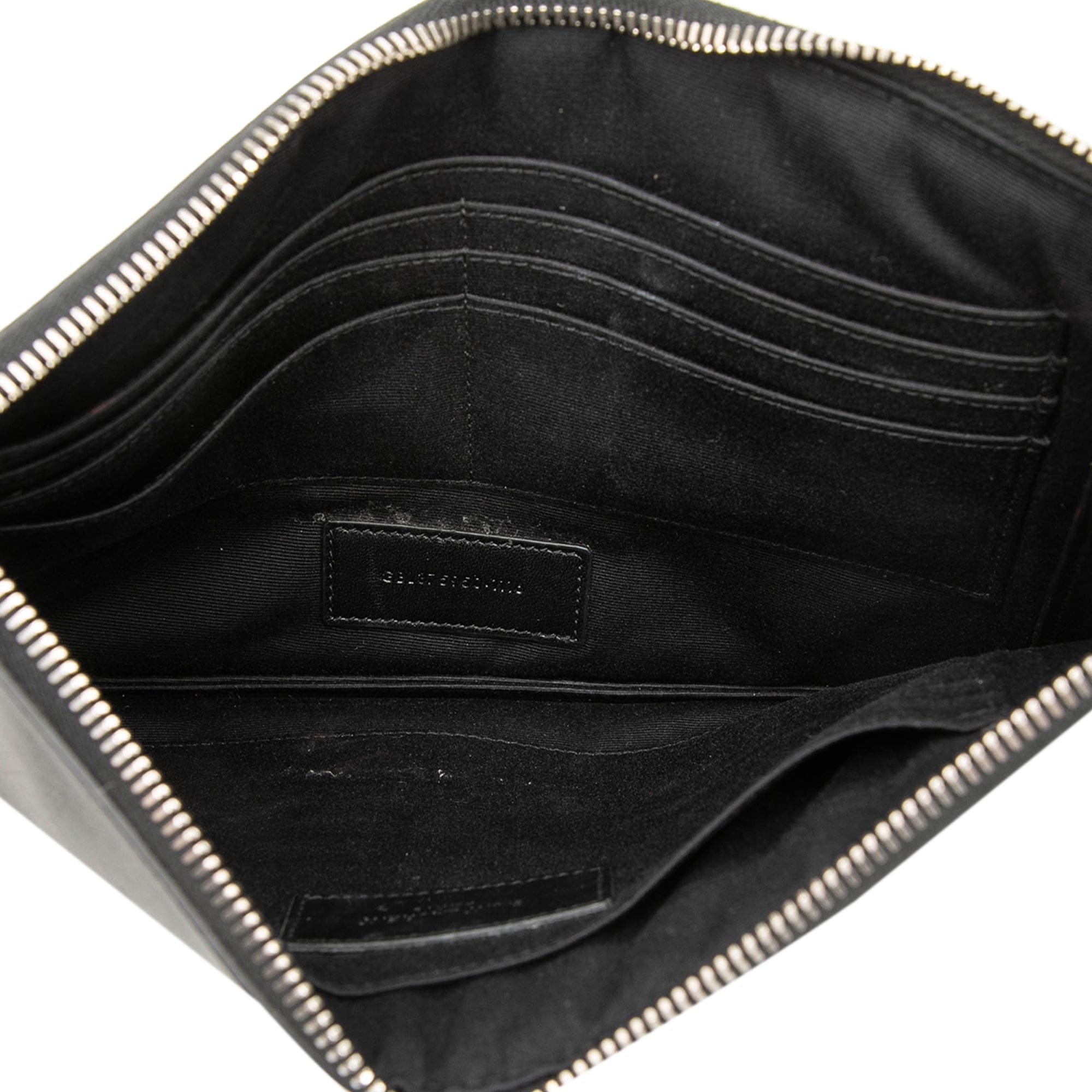 Saint Laurent Leather Multi Patch Zip Pouch