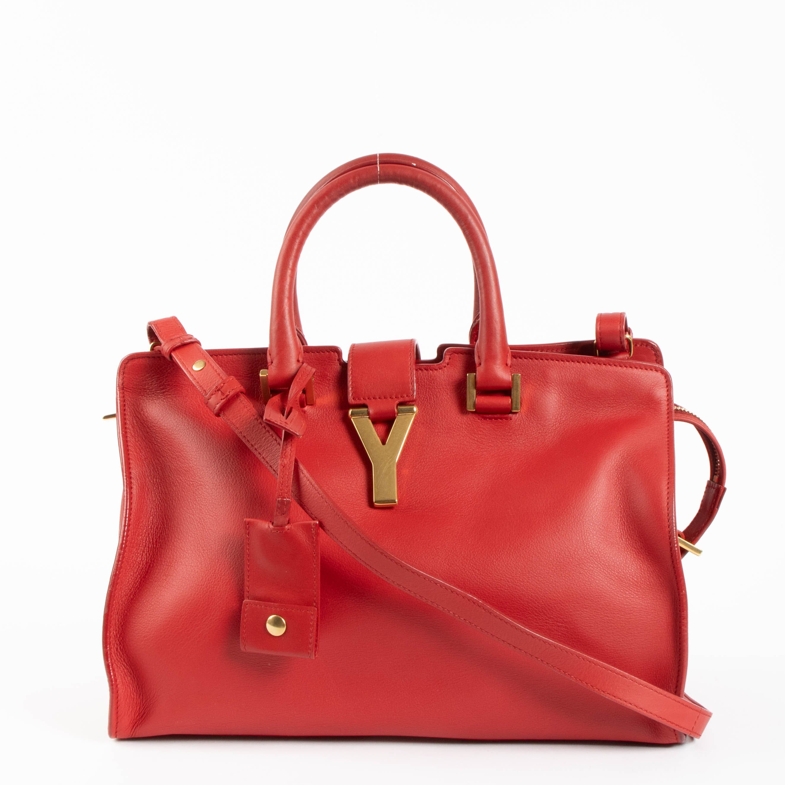 Saint Laurent Red Small Classic Y Cabas Bag