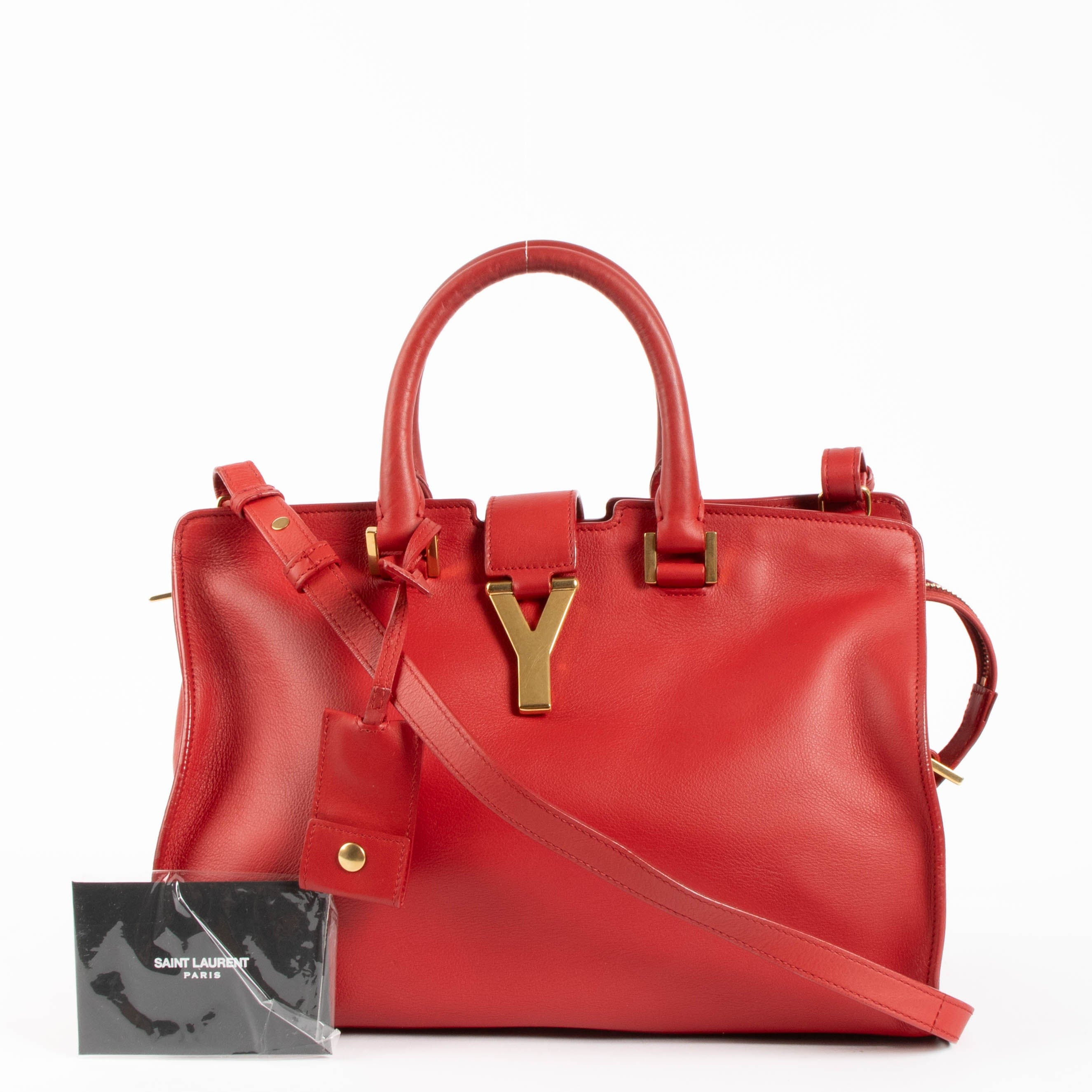Saint Laurent Red Small Classic Y Cabas Bag