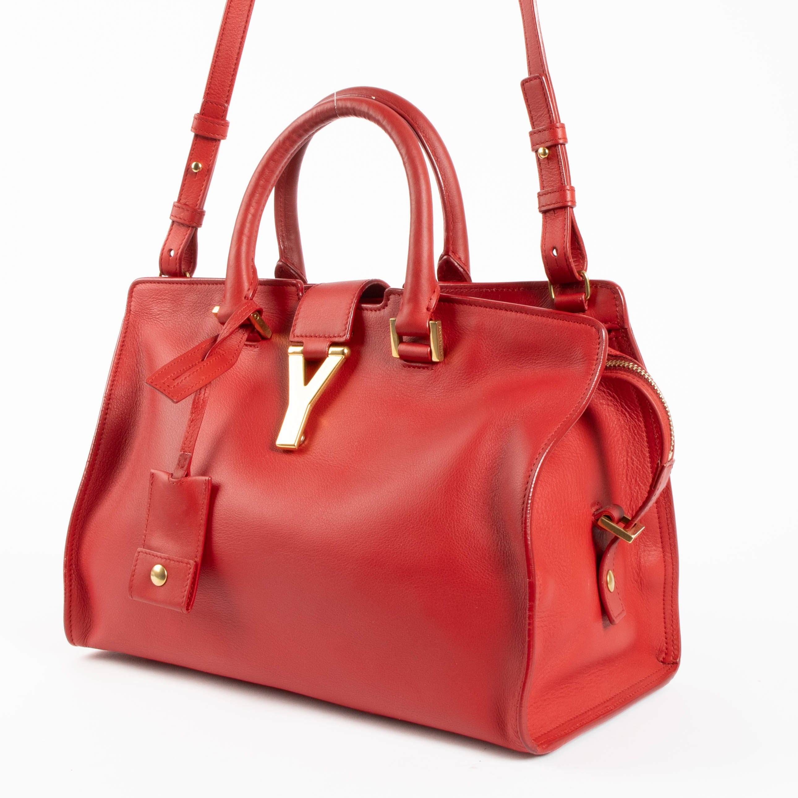 Saint Laurent Red Small Classic Y Cabas Bag