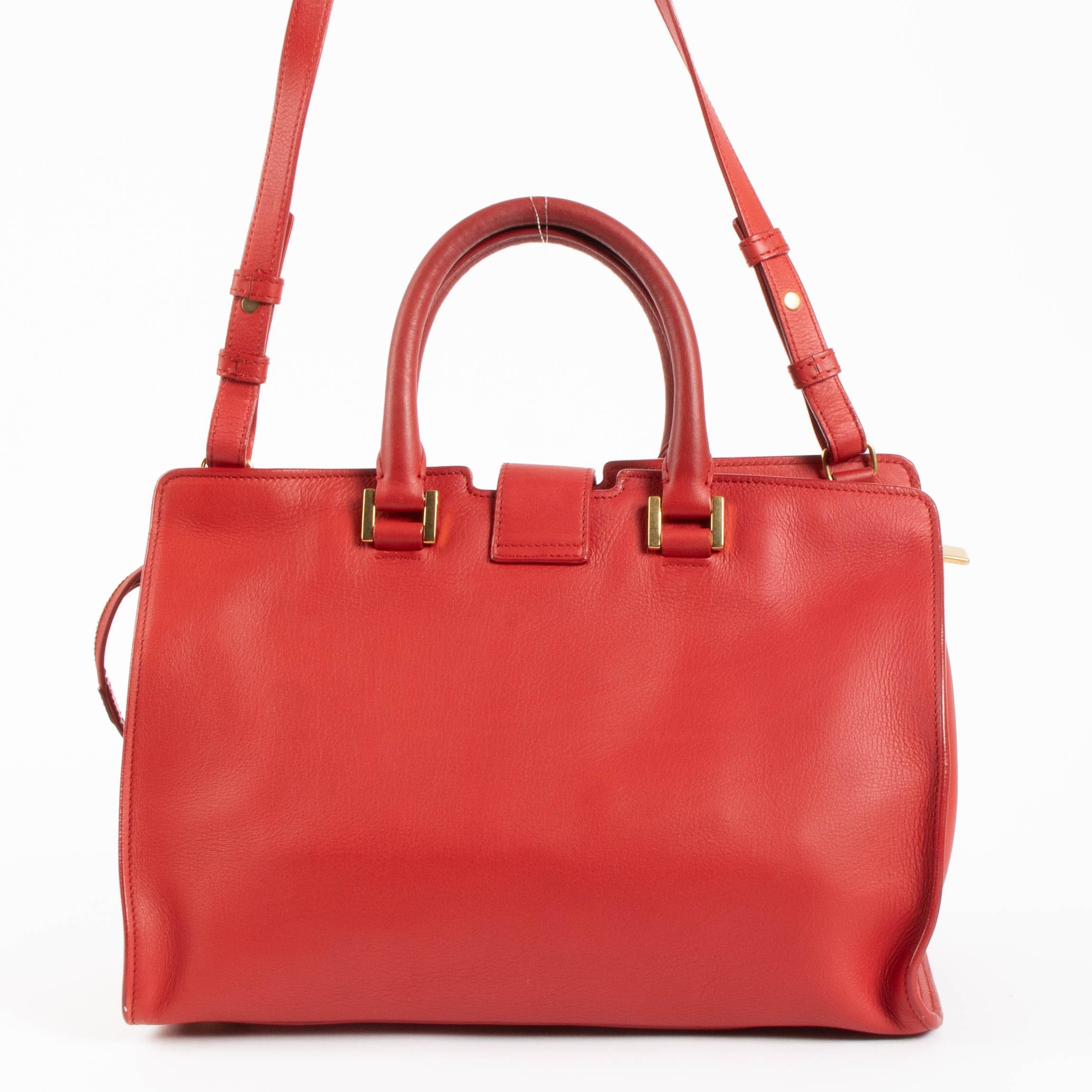 Saint Laurent Red Small Classic Y Cabas Bag