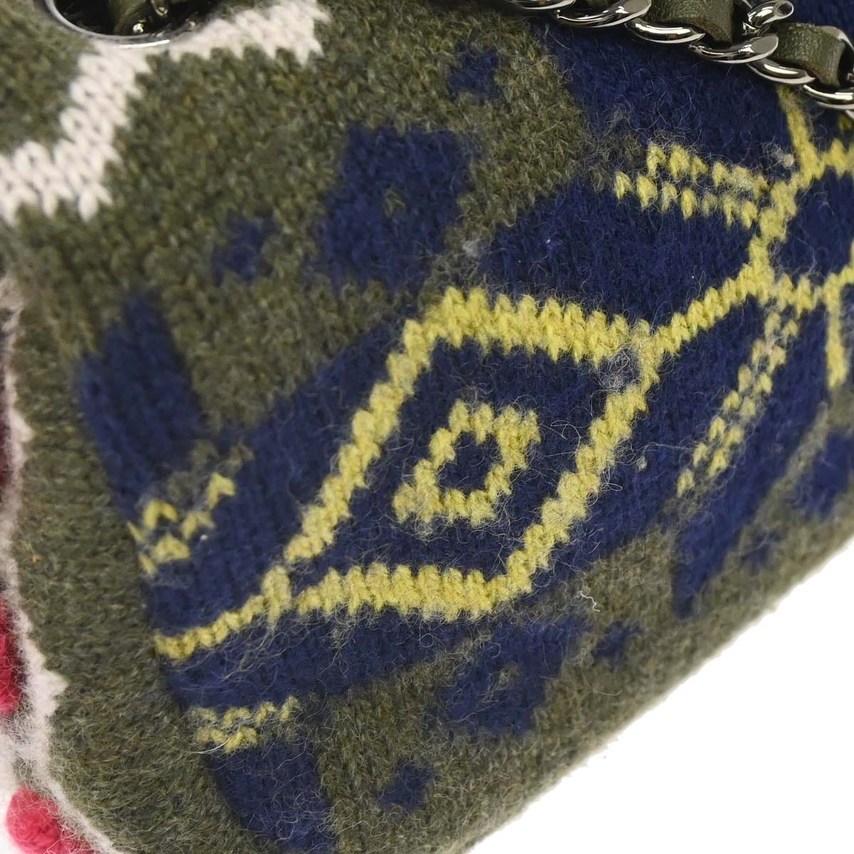 Chanel 2015 - 2016 Khaki Cashmere Paris - Salzburg Knit Chain Shoulder Bag