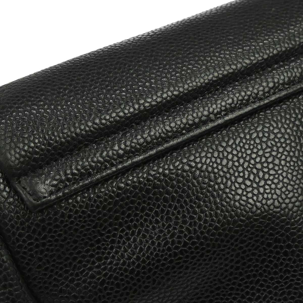 Chanel 2009 - 2010 Black Caviar Skin Half Moon Flap WOC Wallet on Chain Shoulder Bag