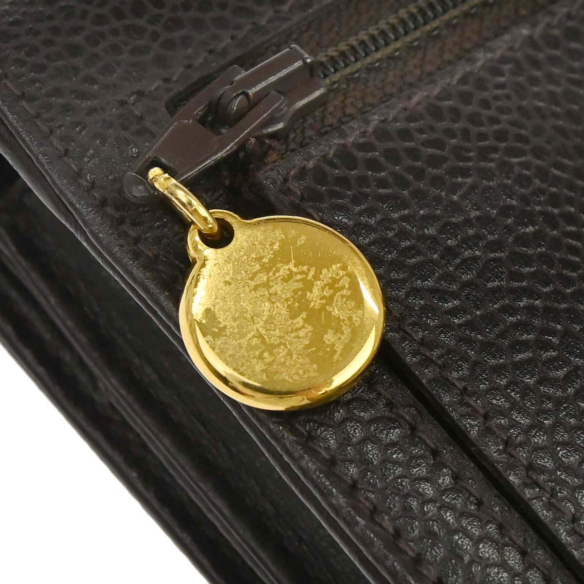 Chanel 1996 - 1997 Brown Caviar Skin Timeless WOC Wallet on Chain Shoulder Bag