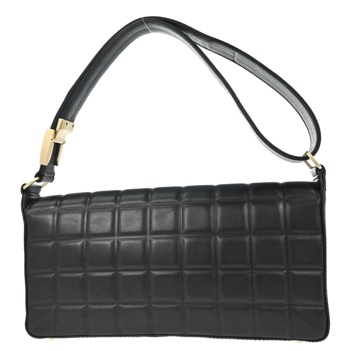 Chanel 2003 - 2004 Black Lambskin Choco Bar Shoulder Bag