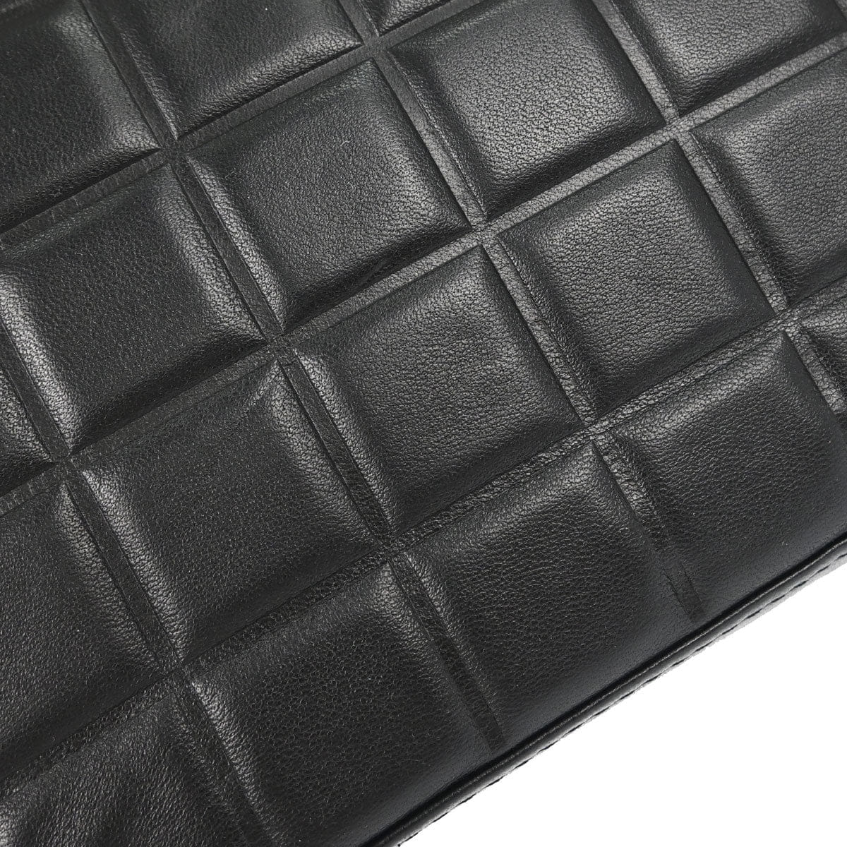 Chanel 2003 - 2004 Black Lambskin Choco Bar Shoulder Bag