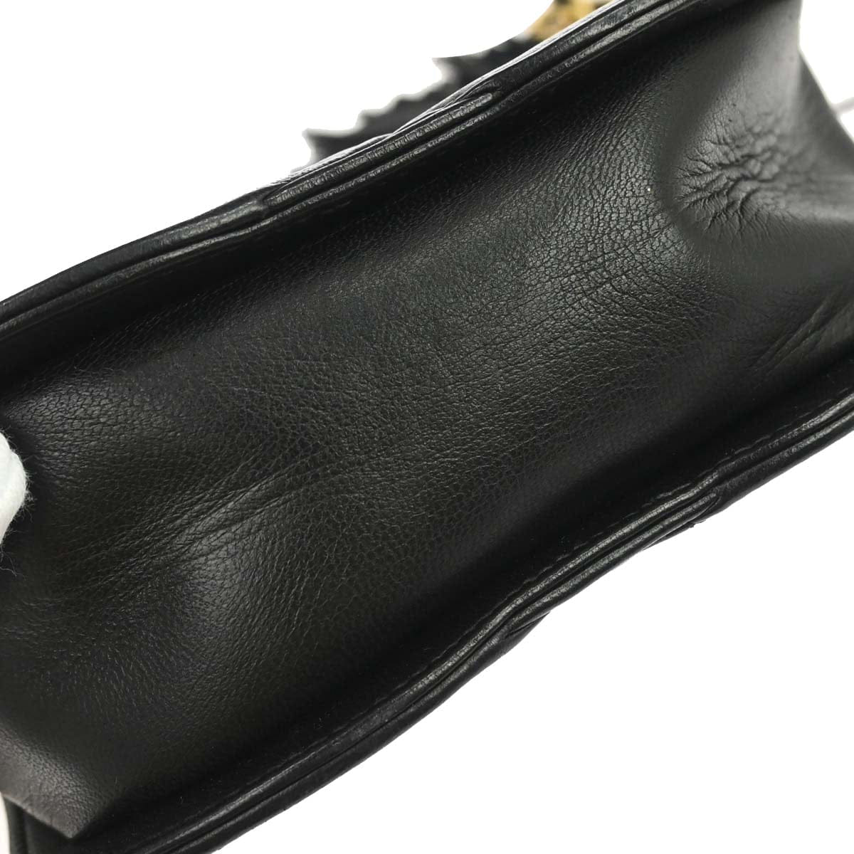 Chanel 1989 - 1991 Black Lambskin Jumbo CC Tassel Single Chain Shoulder Bag