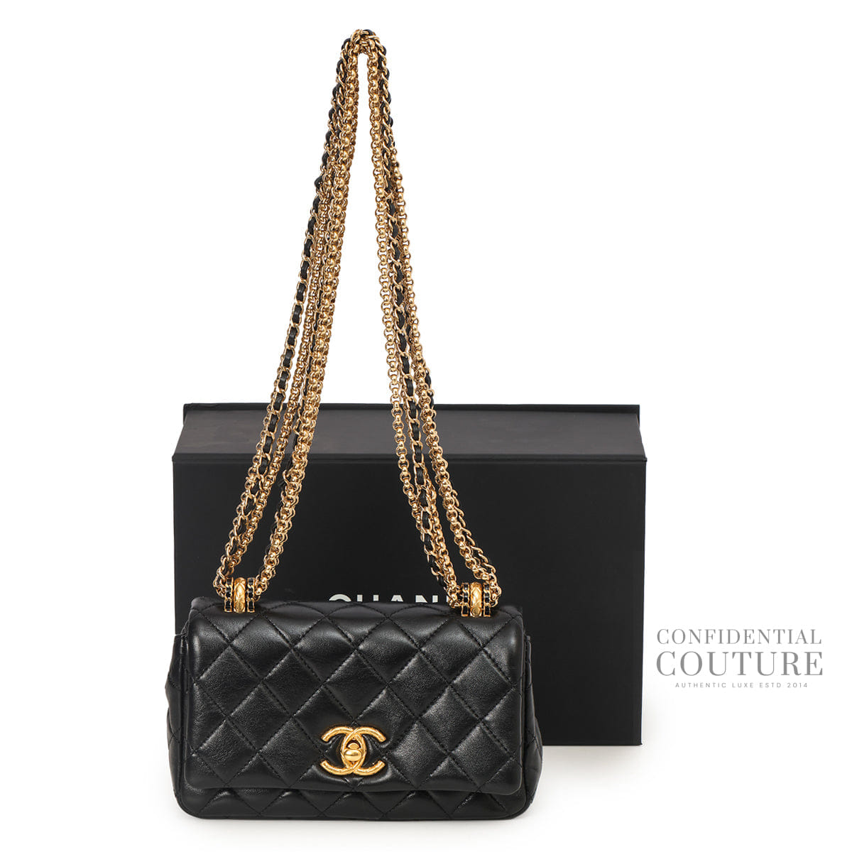 Chanel 2024 Paris - Manchester Black Mini Flap Bag