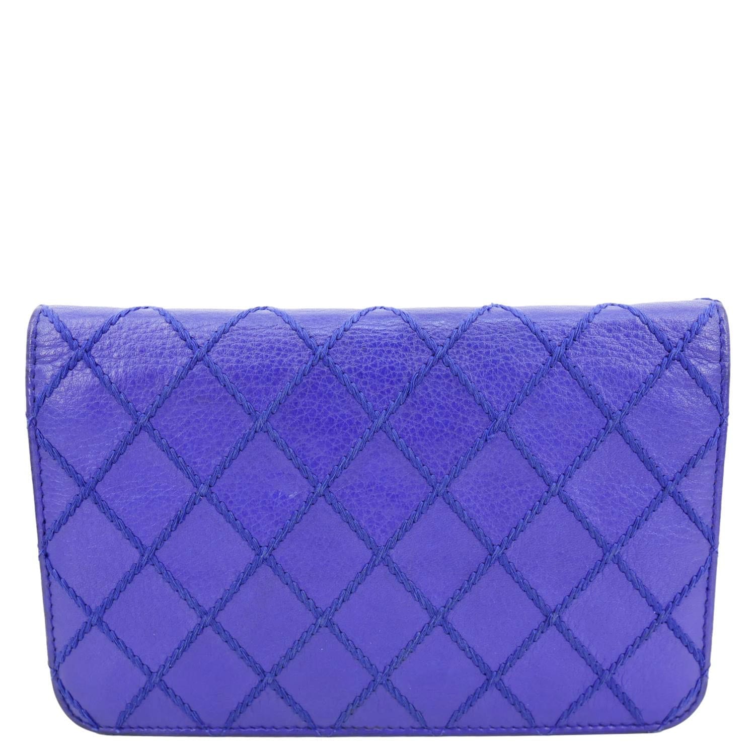 CHANEL Fancy CC Quilted Calfskin Leather Wallet On Chain Bag Royal Blue