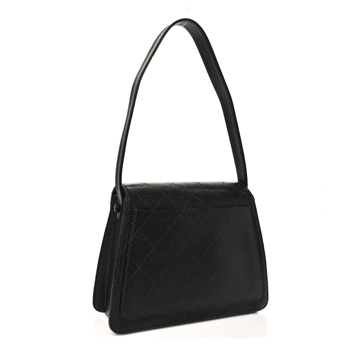 Chanel Caviar Diamond Stitched Flap Shoulder Bag Black